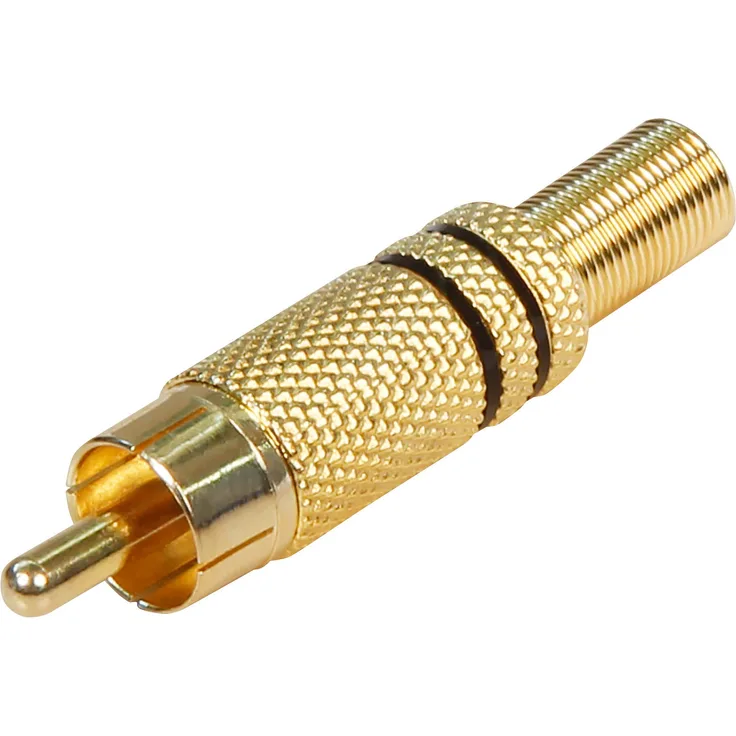 HOLLYWOOD the Starsound - Cinch-Stecker, vergoldet mit Knickschutz, schwarz