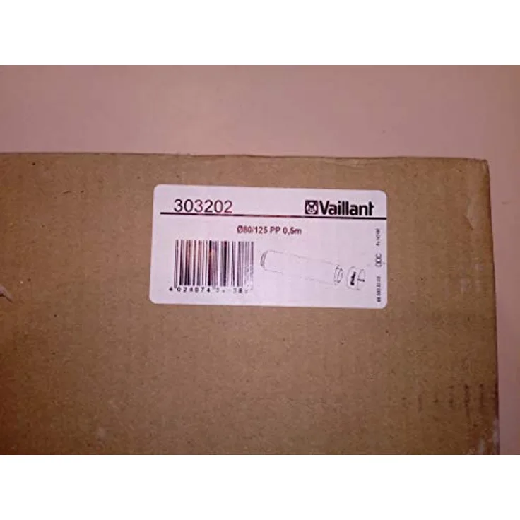 Vaillant 303202 Verlängerung 80-125 mm, konzentrisch, PP, 500 mm