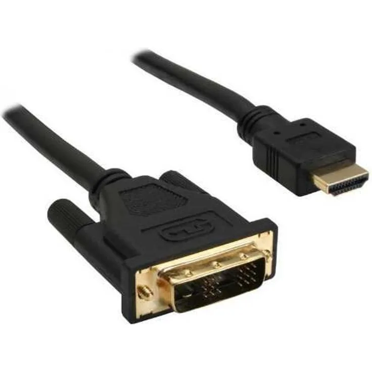 InLine - Videokabel - Single Link - HDMI / DVI - HDMI, 19-polig (M) - DVI-D (M) - 1,0m - abgeschirmt - (HDMI 1,3) - Schwarz (17661P)