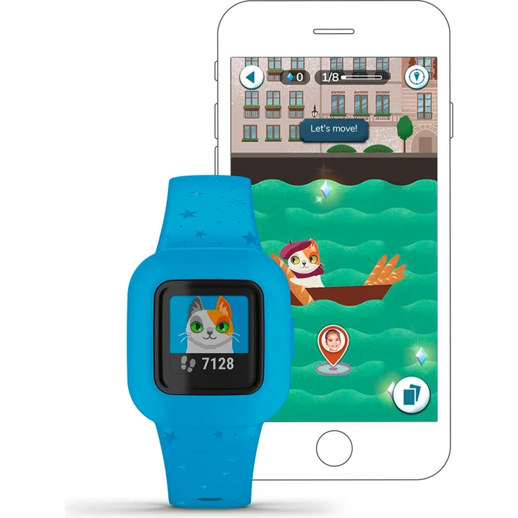 Garmin vívofit jr. 3 Aktivitätstracker für Kinder, Einheitsgröße, Silikonarmband, Blaue Sterne (010-02441-02) – Bild 9