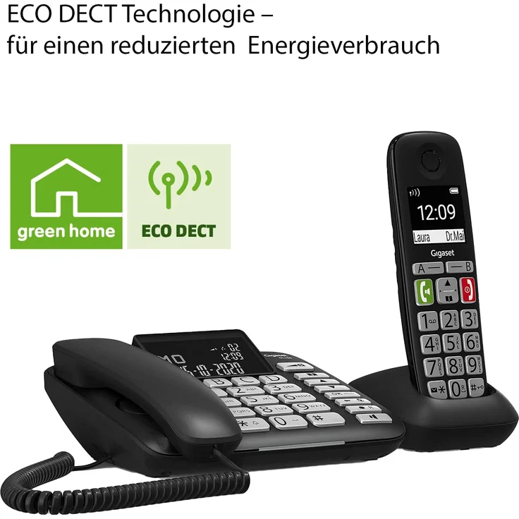 Gigaset DL780 Plus, Schnurgebundenes Telefon & schnurloses Telefon, Kombi-Set, Verstärker-Funktion für extra lautes Hören, hörgerätekompatibel, gemeinsames Telefonbuch, schwarz – Bild 5