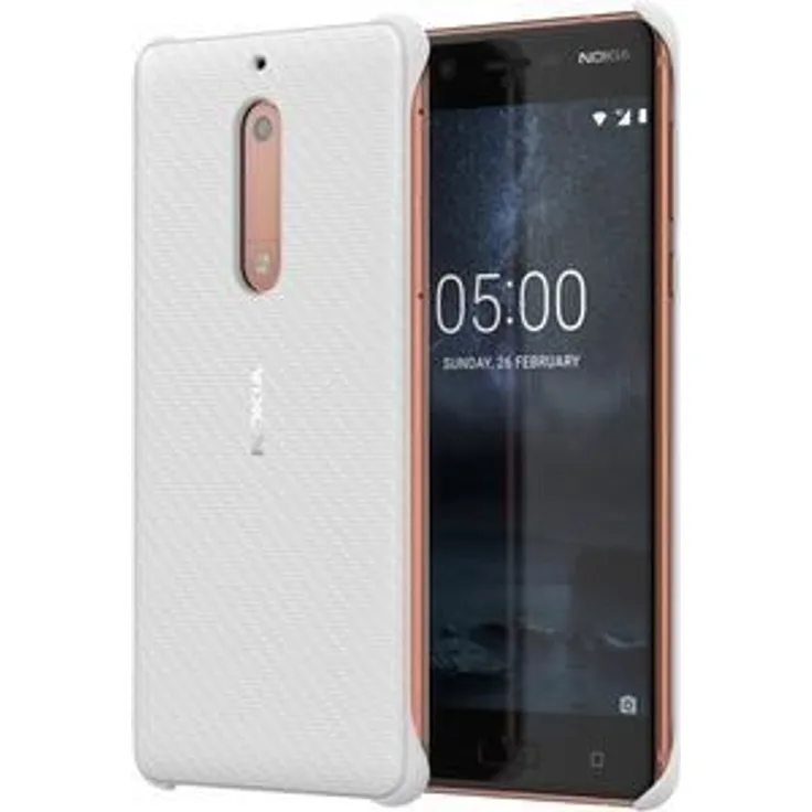 Nokia Carbon Fibre Design Case CC-803 für Nokia 5 pearl white
