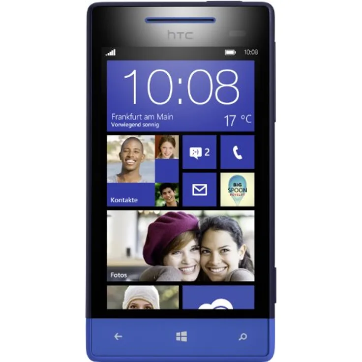 HTC Windows Phone 8S Smartphone 10,16cm Pixel (4 Zoll) LCD-Display, 4GB interner Speicher, 0,51GB RAM, Windows, Schwarz/Weiß