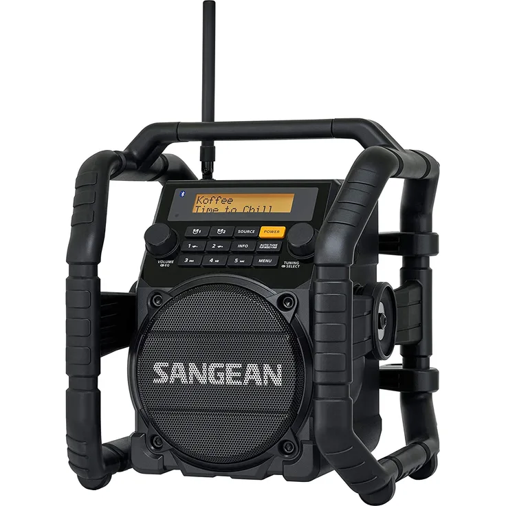 Sangean DAB+ Baustellenradio U-5 DBT AUX, Bluetooth, UKW wasserdicht, staubdicht, stoßfest Schwarz (A500413)