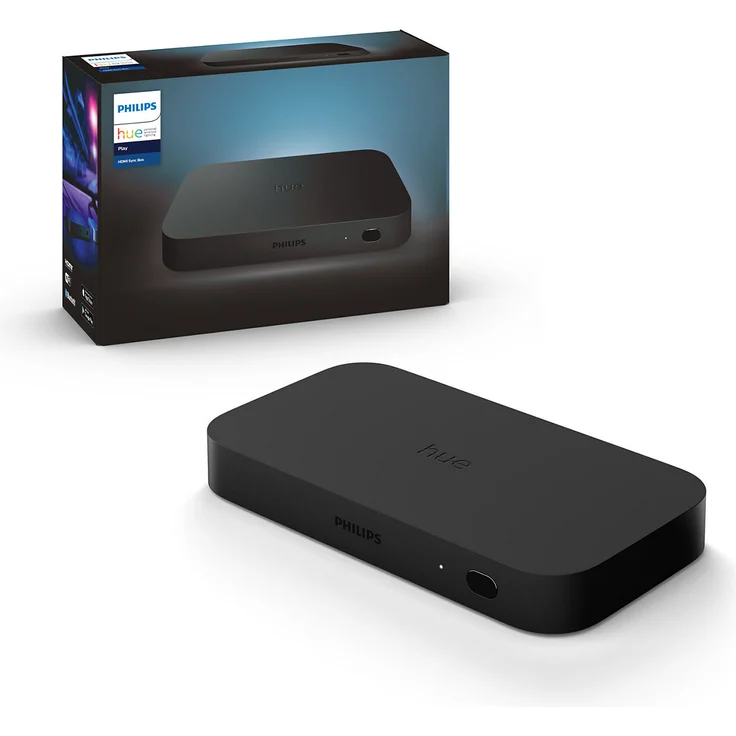 Philips Hue Play HDMI Sync Box, Synchronisation mit Heimkino, bis zu 4 HDMI-Geräte, 7 W, 240 V, schwarz – Bild 1