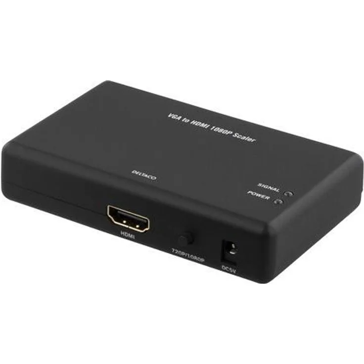 DELTACO VGA-HDMI2 Prime Signalwandler, VGA zu HDMI, Audio, 1080p schwarz