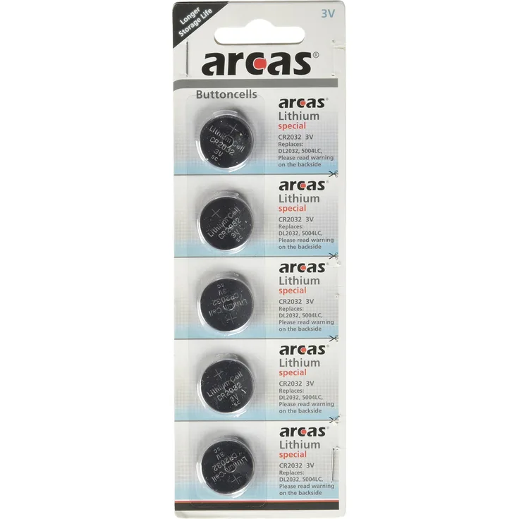 ARCAS 13705032 CR2032 5004LC Lithium Knopfzelle (10-er Blister)