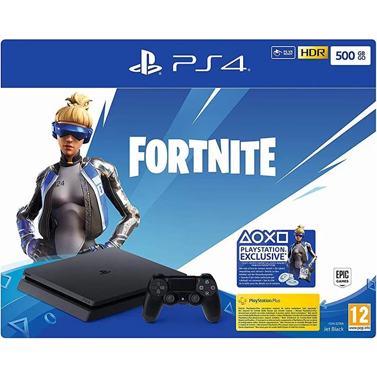 Sony PlayStation 4 Slim Jet Black 500GB Bundle Fortnite Neo Versa – Bild 1