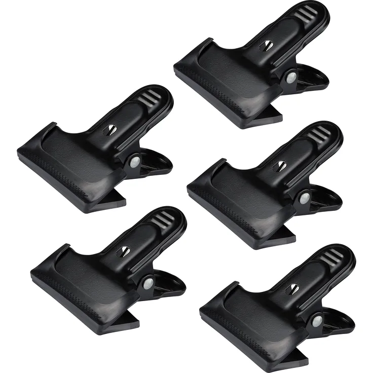 Bresser BR-10 Fotostudio Studioklammer (aus Metall 5 Stück, zum Befestigen von Hintergrundtüchern oder für Aufnahmetische)