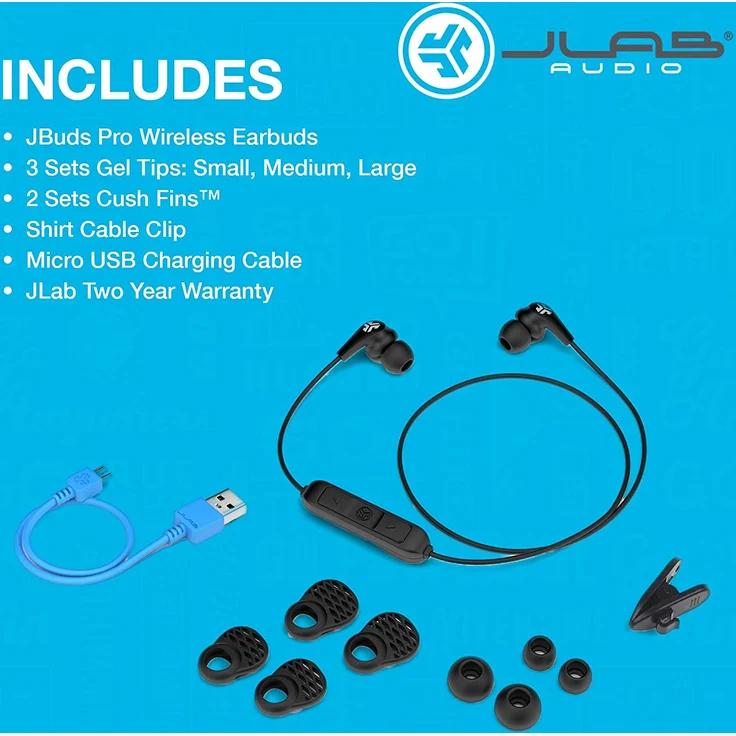 JLab Audio JBuds Pro Wireless In-Ear Kopfhörer, mit Bluetooth, geeignet für Sport, schwarz – Bild 7