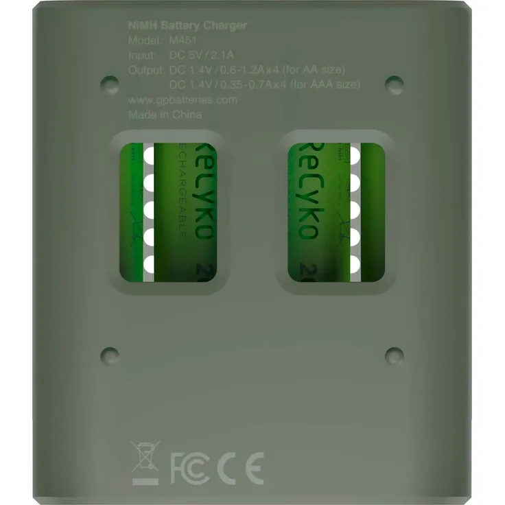 GP ReCyko M451-270 4-Port USB Ladegerät inkl.4xAA NiMh 2600mAh