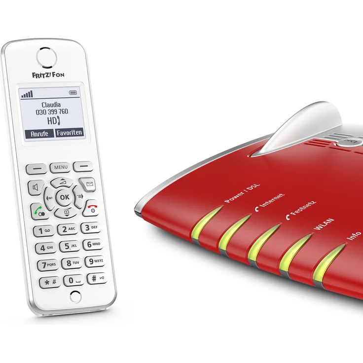 AVM FRITZ!Fon M2 DECT-Komforttelefon (für FRITZ Box Monochromes Display, HD-Telefonie) deutschsprachige Version – Bild 2