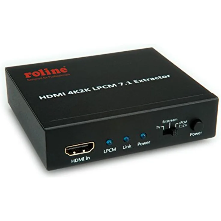 ROLINE HDMI 4K2K Audio Extraktor LPCM 7.1 | HiFi Stereo Audio Converter | Unterstützt 3D Video Signal