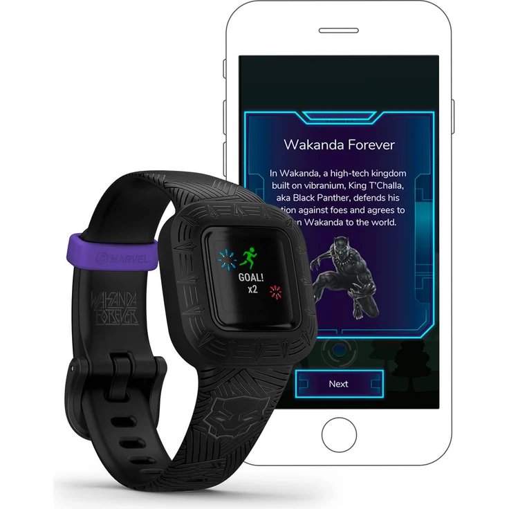 Garmin vívofit jr. 3 Aktivitätstracker für Kinder, Einheitsgröße, Silikonarmband, Marvel Black Panther (010-02441-10) – Bild 7