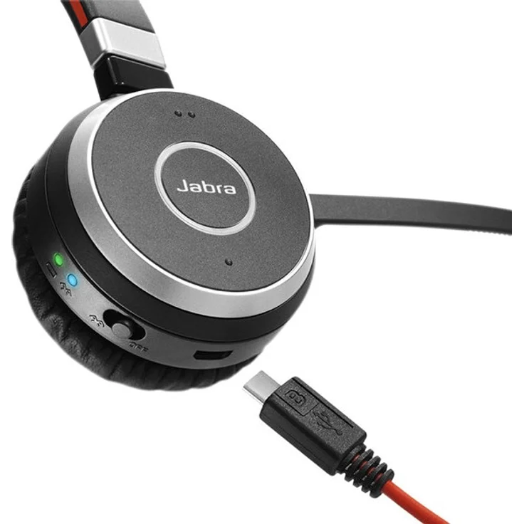Jabra Evolve 65 Wireless Stereo On-Ear Headset, Microsoft zertifizierte Kopfhörer mit langer Akkulaufzeit, inkl. USB Bluetooth Adapter, VoIP-Headset, binaural, schwarz (6599-823-309) – Bild 3