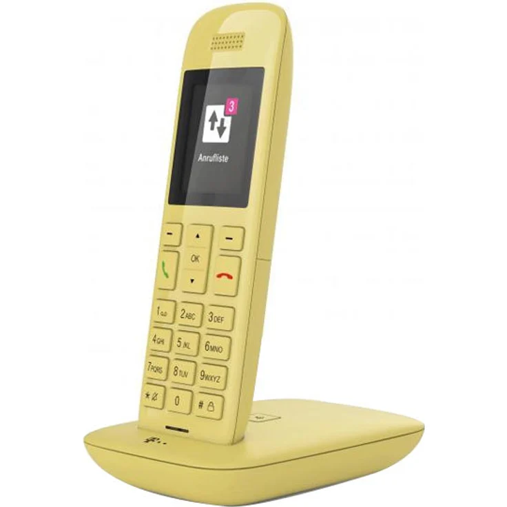 Telekom Speedphone 11 mit Basis VoIP-Telefon gelb mit Basis – Bild 1