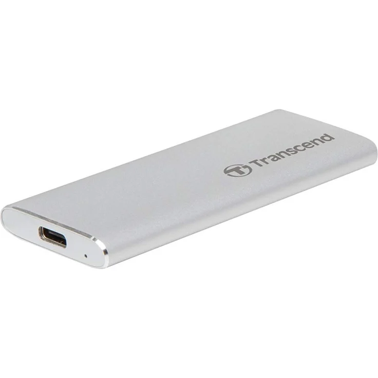 Transcend ESD240C - Solid-State-Disk - 120 GB - extern (tragbar) - M.2 - USB 3.1 Gen 2 (USB-C Steckverbinder) - Silber (TS120GESD240C) – Bild 1