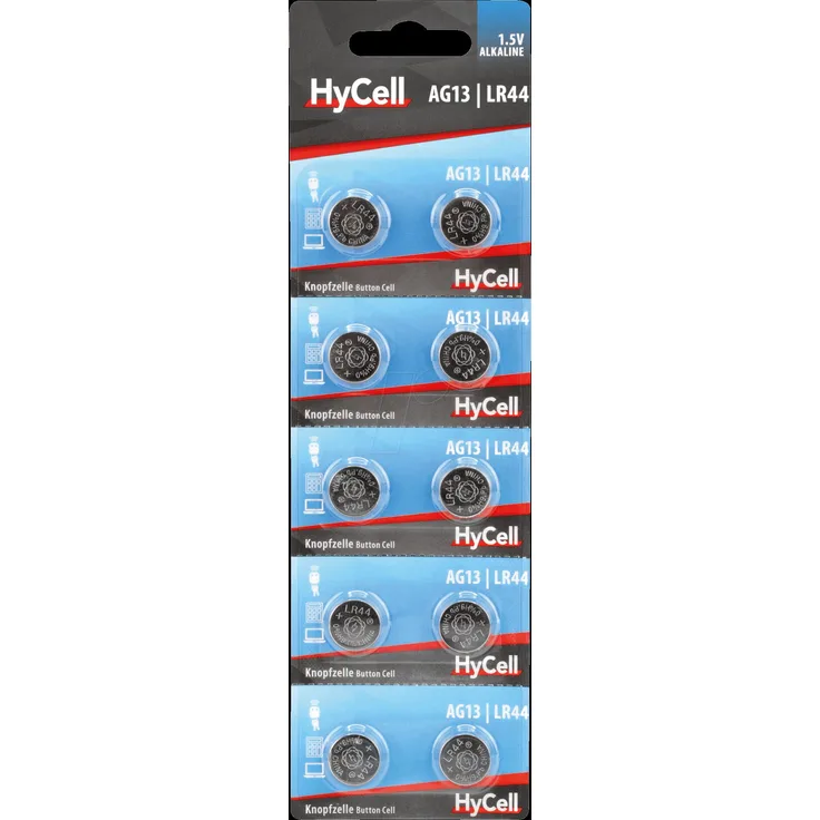 HYCELL HC 10XLR44 - Alkaline Knopfzelle, LR44, 10er-Pack (1516-0132)