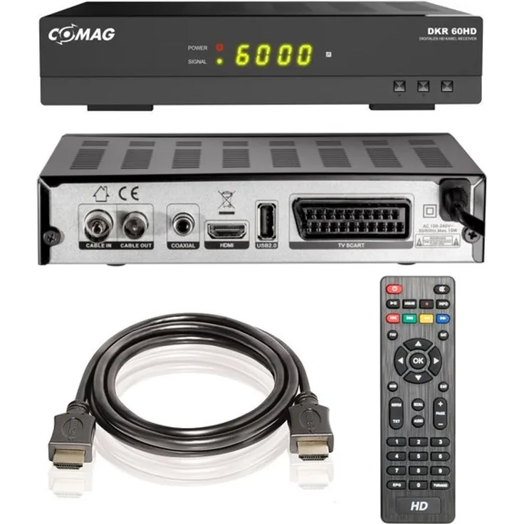 COMAG DKR 60 HD digitaler Full HD Kabel-Receiver (PVR Ready, HDTV, DVB-C, Time Shift-Funktion, HDMI, SCART, USB 2.0) inkl. HDMI Kabel, schwarz