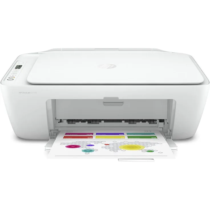 HP DeskJet 2710 (3-in-1) Multifunktionsdrucker - (Thermal Inkjet) Farbe, Druckgeschwindigkeit: 7 s/w, 5 Farbe, Auflösung: 1200 x 1200, USB, WLAN, AirPrint, Mobile Print (5AR83B)