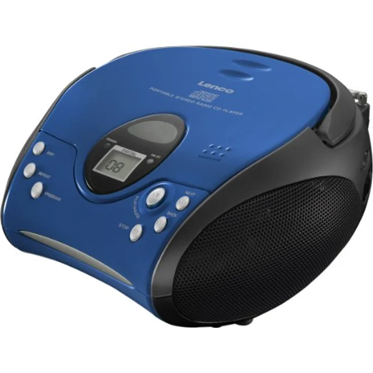 Lenco Radio CD-Player SCD-24 tragbares Stereo UKW-Radio mit CD-Player und Teleskopantenne in blau-schwarz – Bild 1