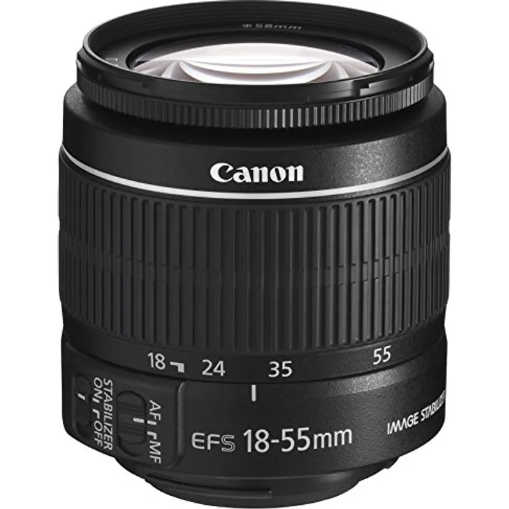 Canon Zoomobjektiv EF-S 18-55mm F3.5-5.6 IS II Universalzoom für EOS (58mm Filtergewinde, Bildstabilisator, Autofokus) schwarz