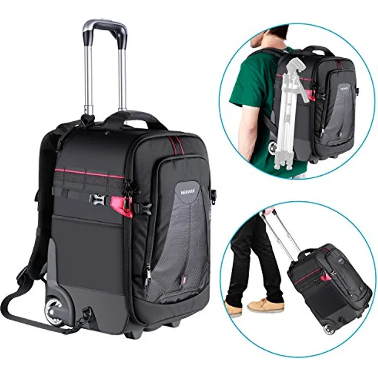 NEEWER 2 IN 1 Rolling Camera Backpack