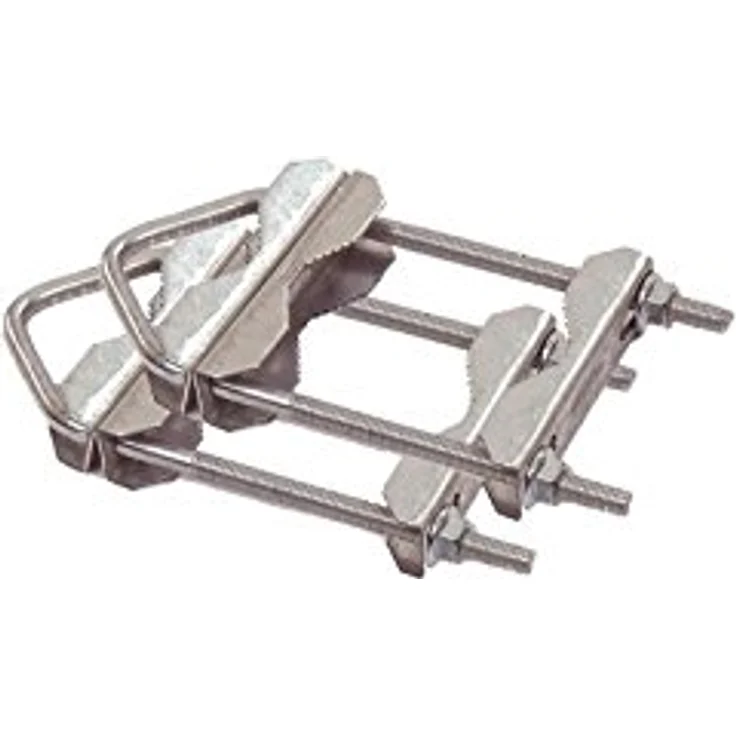 HD-LINE 2X Doppelschelle Sat Mast Schelle Zahnschelle bis 60mm verzinkt Balkon, Silber 4 – Bild 1