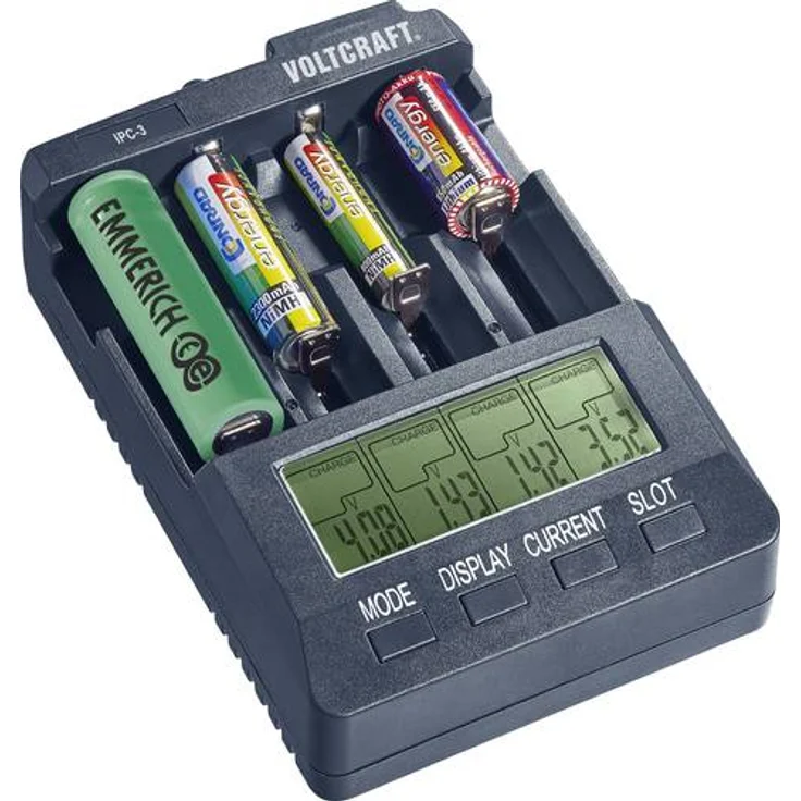 VOLTCRAFT Rundzellen-Ladegerät LiIon, NiCd, NiMH IPC-3 10440, 14500, 16340, 16650, 17355, 17500, 17670, 18490, 18500, 18650 – Bild 1