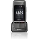 Emporia ONE V200_001_SG Einfach zu bedienendes Klappenhandy mit 2MP Kamera, Silber-Grau
