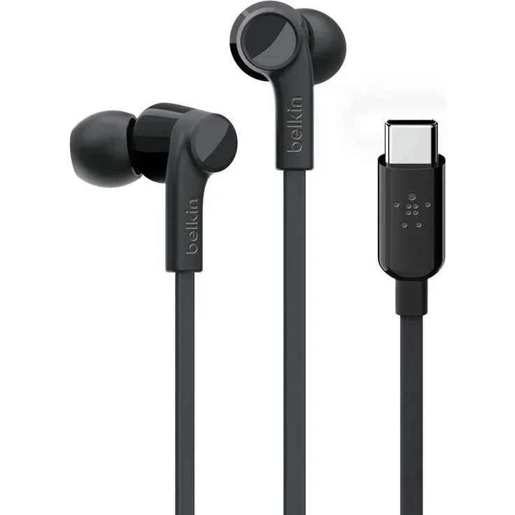 Belkin RockStar USB-C-Kopfhörer für Samsung Galaxy S20, S20+, S20 Ultra, Note10, Note10+, S10, S10+, S10e, Google Pixel 3, 3XL, iPad Pro und andere Geräte (USB-C-In-Ear-Kopfhörer-Ohrhörer) Schwarz – Bild 1