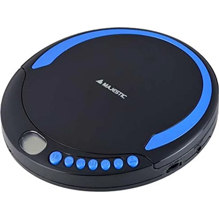 New Majestic dm-1550 Portable CD Player schwarz, blau – CD-Laufwerk (MP3, WMA, LCD, Rotation, 3,5 mm, Batterie, 220 – 230 V)