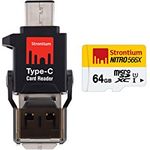 Strontium SRN64GTFU1P Nitro UHS-1 Microsdxc WITH TYPE-C Reader