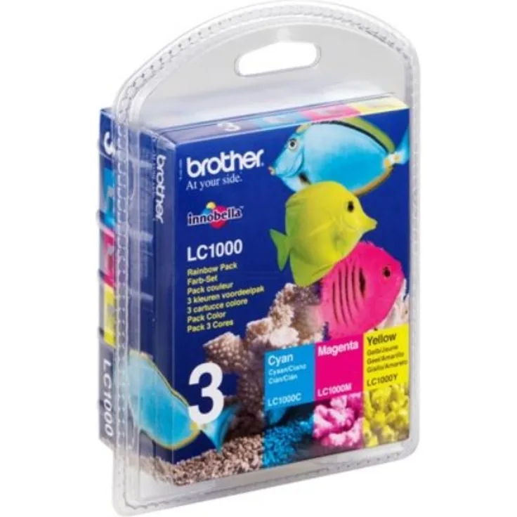 Brother LC-100 Original Tintenpatronen im Rainbow Pack (cyan, magenta, gelb) für Brother MFC- und DCP-Drucker