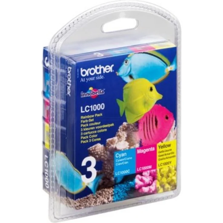Brother LC-100 Original Tintenpatronen im Rainbow Pack (cyan, magenta, gelb) für Brother MFC- und DCP-Drucker – Bild 1