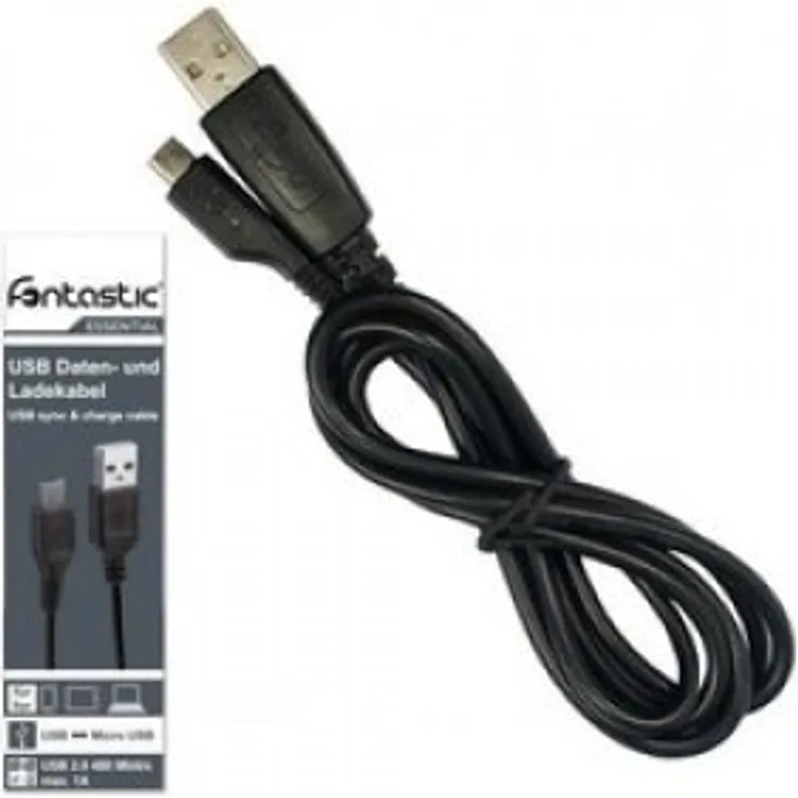 Fontastic Essential Essential Datenkabel MicroUSB 80cm schwarz (210747)