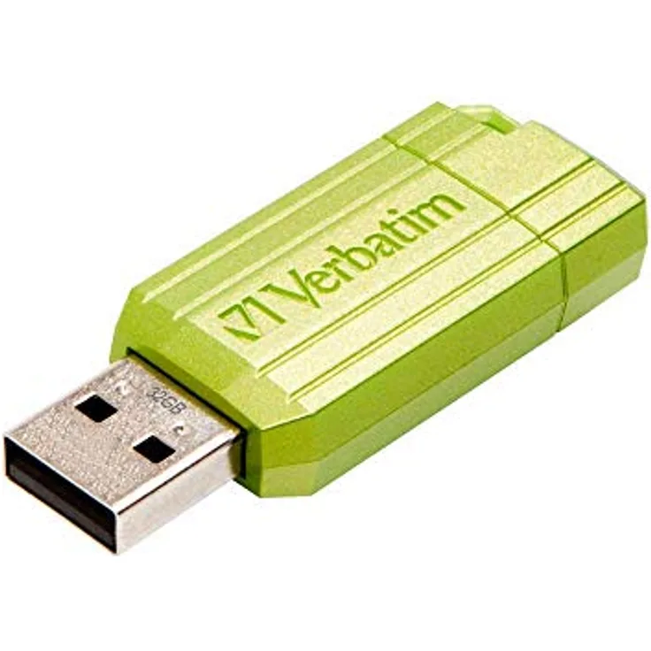 Verbatim Pinstripe USB-Laufwerk 32 GB - USB-Stick - Schiebemechanismus - Eucalyptus Green
