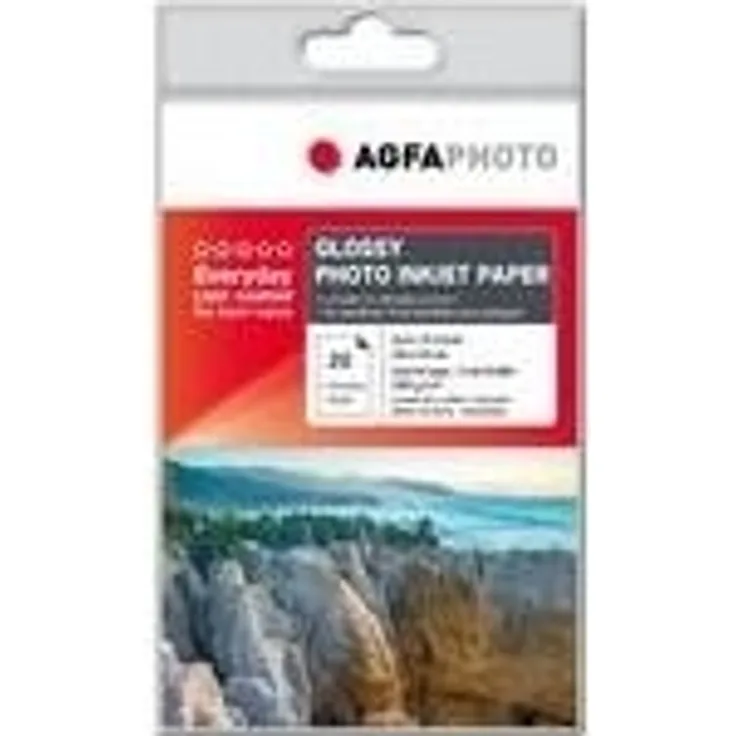 AgfaPhoto AP18020A6 Photopapier, A6, 10 x 15 cm, gussgestrichen, 180 g-m², 20 Seiten Inkjetpapier, Photocards, Qualitätslevel: Best Price