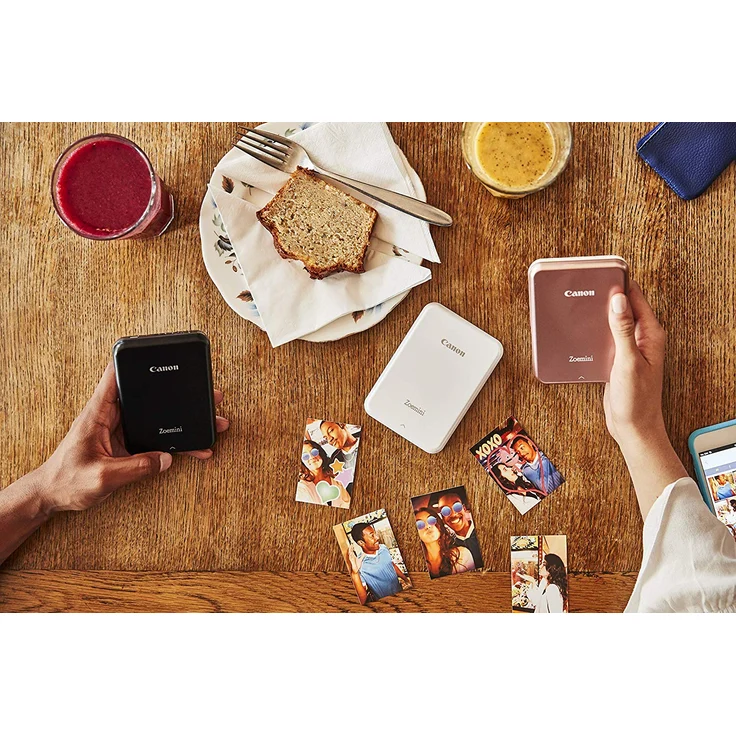 Canon Zoemini Mini Fotodrucker (Mini Fotodrucker, Bluetooth, 5 x 7,5cm Fotos, Akku, ZINK Druck tintenfrei, Sofortdruck, iOS, Android, Printapp, 160 g, 314 x 400 dpi) weiß (3204C006) – Bild 5