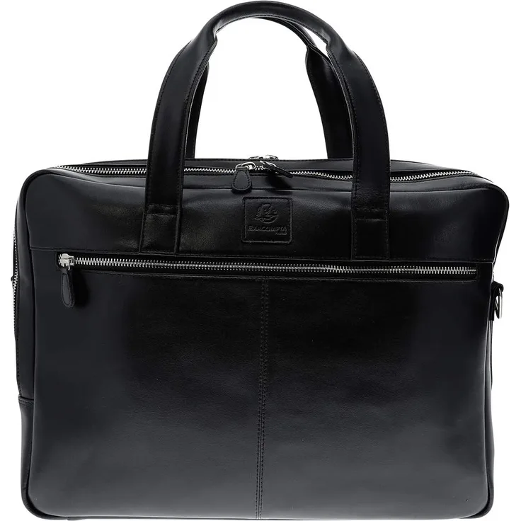 Exacompta 17537E Laptopumhängetasche Exactive aus Leder, 2 Fächern, 41 x 30 x 19,5 cm, 1 Stück, schwarz
