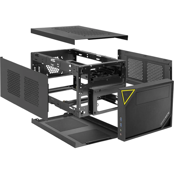 Sharkoon Shark Zone C10 PC-Gehäuse (Mini-ITX, 1x 5,25 extern, 1x 2,5 Zoll-3,5 Zoll intern, 2x USB 3.0) – Bild 6