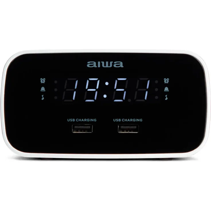 Aiwa CRU-19BK Radiowecker LED-Display USB Ladefunktion Dimmer schwarz