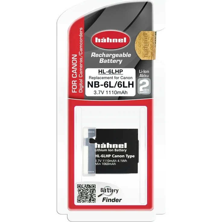 Hähnel HL 6LHP Li-Ion Akku für Canon Digitalkameras - Ersatzakku für Canon NB-6L schwarz