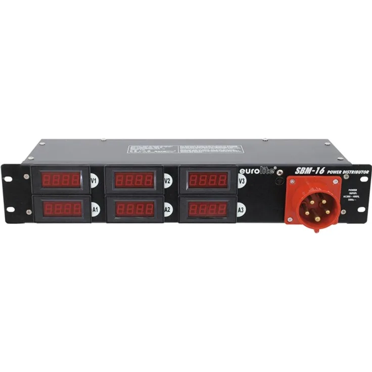 EUROLITE SBM-16 Stromverteiler | Praktischer 16-A-Stromverteiler im 483-mm-Gehäuse (19'') 