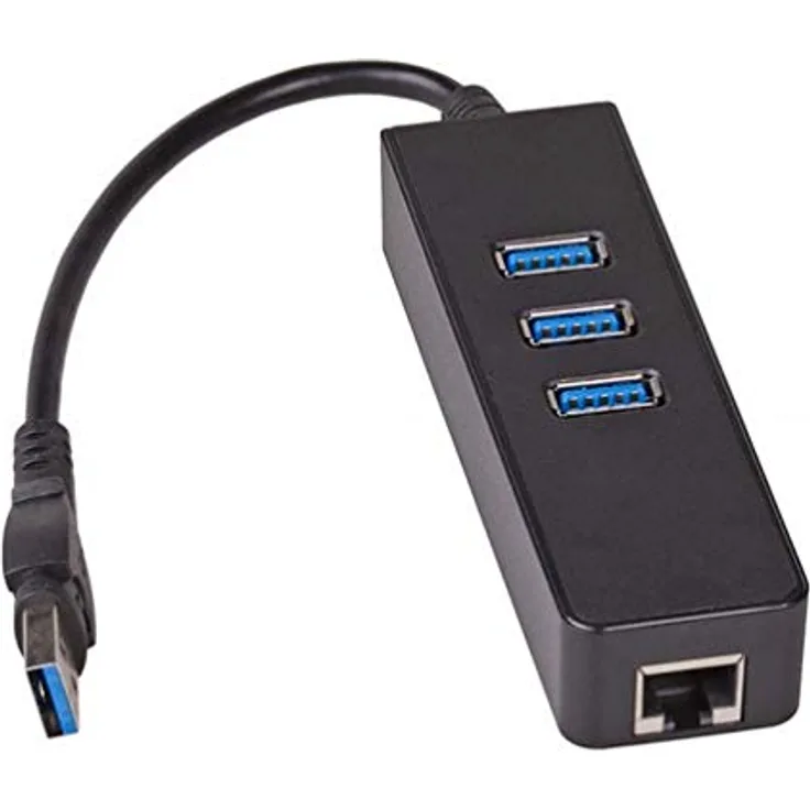 AKYGA AK-AD-32 Hub Netzwerkkarte USB Stecker auf 3X USB Buchse RJ45 3.0 Adapter