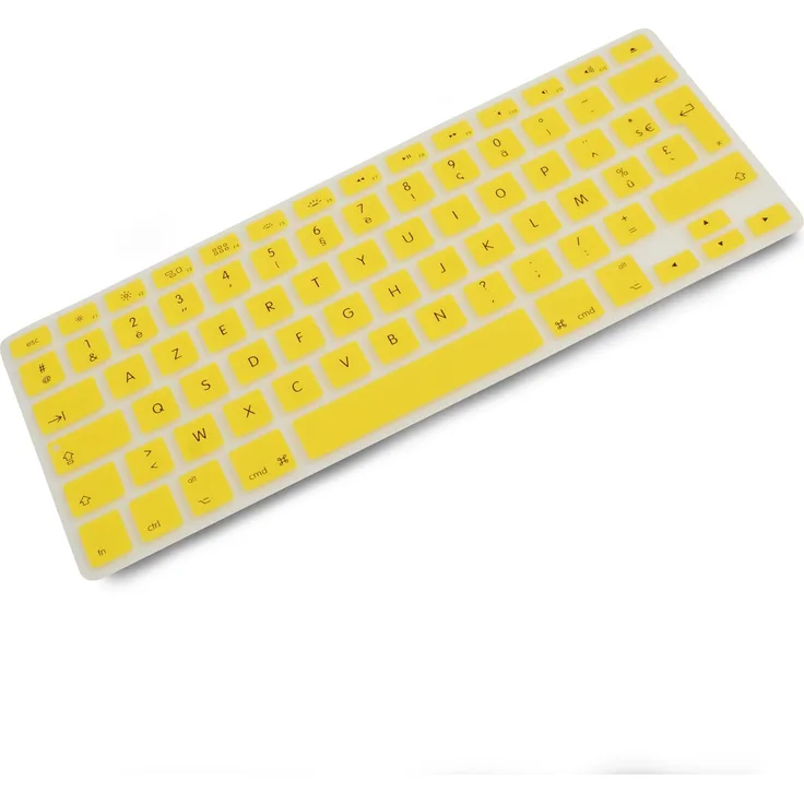 System-S Silikon AZERTY Französische Tastatur Abdeckung Schutz für MacBook Pro 13 Zoll 15 Zoll 17 Zoll iMac MacBook Air 13 Zoll in Gelb