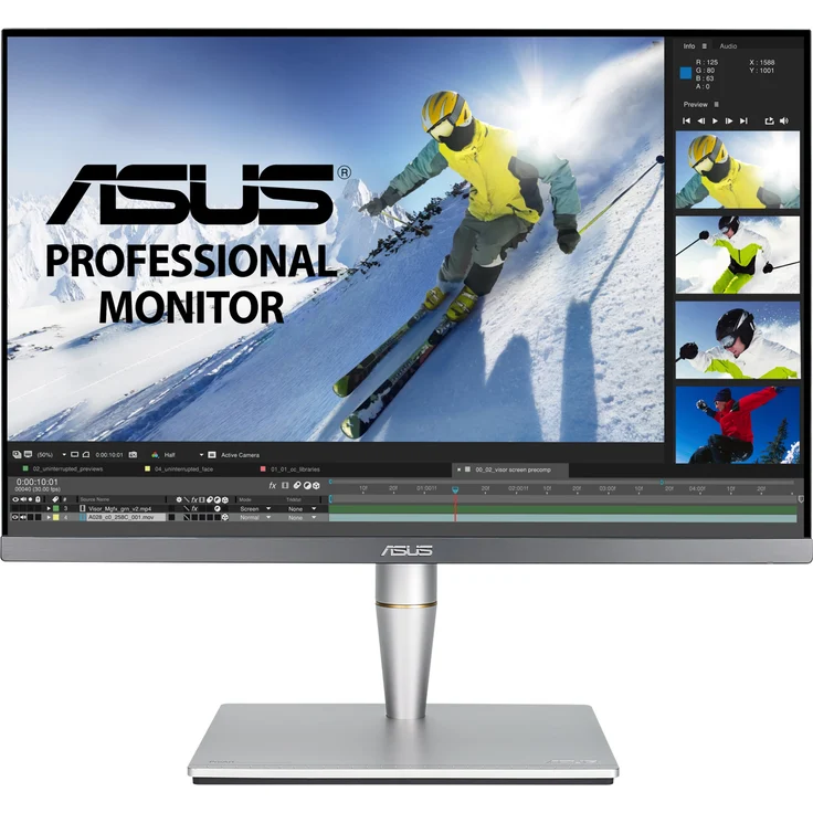 ASUS PA24AC 61,2 cm (24,1 Zoll) Monitor (WUXGA, HDMI, DisplayPort, HDR-10, 5ms Reaktionszeit) schwarz – Bild 1