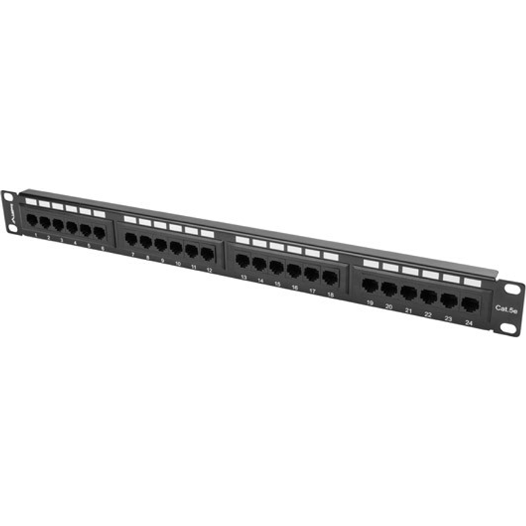 Patch Panel LANBERG PPU5-1024-B - 24 PUERTOS - CATEGORIA 5E - 19''-48.26CM - 1U - Negro