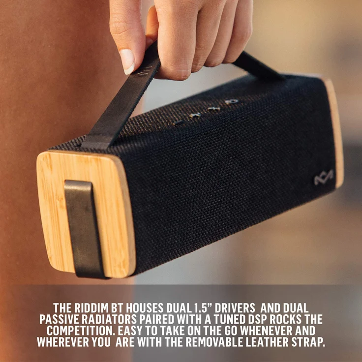 The House Of Marley Riddim Bluetooth-Lautsprecher mit Mikrofon, schwarz – Bild 8