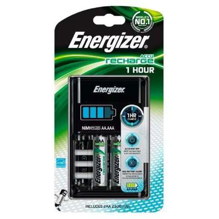 Energizer Recharge 1-Stunden Akku Ladegerät für wiederaufladbare Batterien der Größen AA und AAA – Bild 1